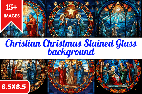 Christian Christmas Stained Glass Backgrounds