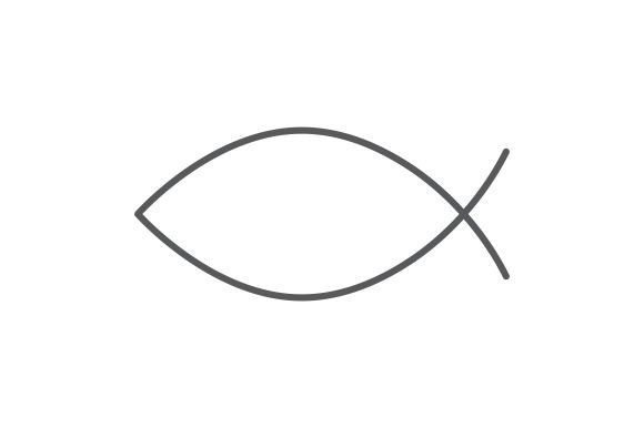 Christian Fish Thin Line Icon and Icons