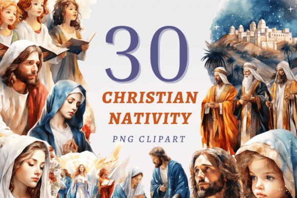 Christian Nativity PNG Bundle & Illustrations