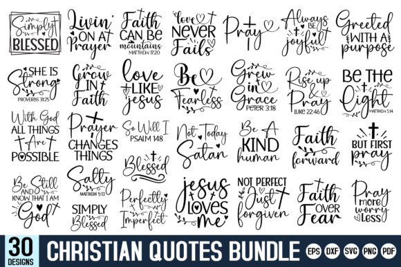 Christian Quotes Bundle SVG, Faith Svg and Crafts