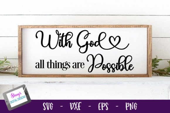 Christian Sign - with God All Things...