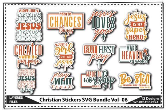 Christian Stickers SVG Bundle Vol- 06 & Crafts