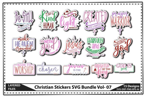 Christian Stickers SVG Bundle Vol-07 & Crafts