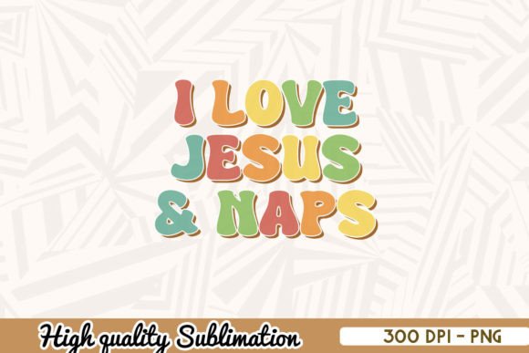 I Love Jesus and Naps Retro Christmas