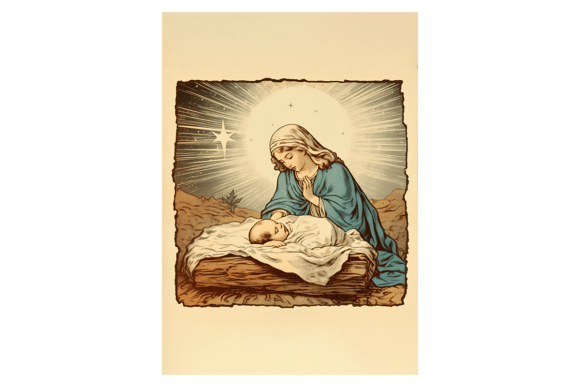 Jesus Christmas Card Illustrations