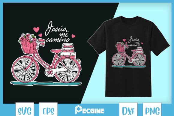 Jesus Mi Camino Floral Bike SVG for Crafts