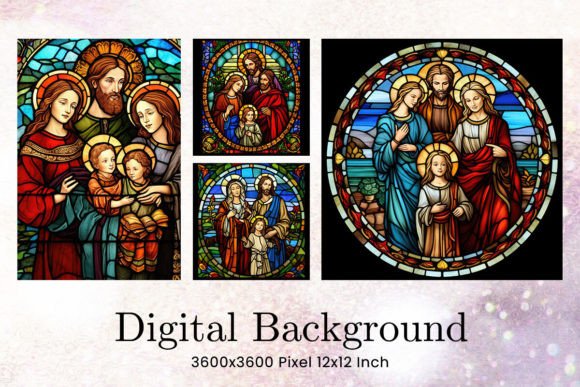 Jesus Nativity Stained Glass Background