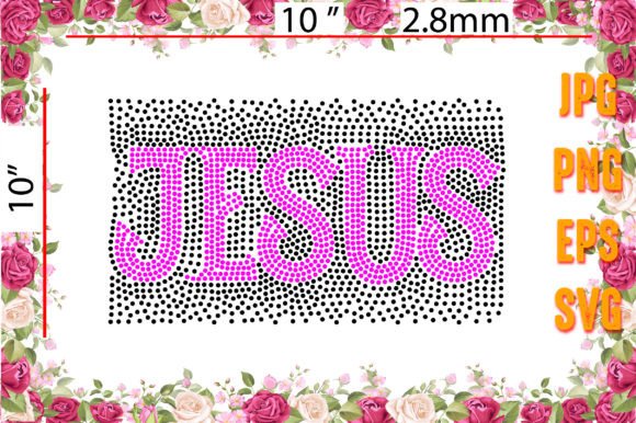 Jesus Rhinestone Template Design