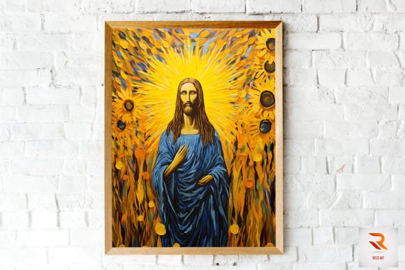 Jesus Wall Art Inspired Van Gogh Style Backgrounds