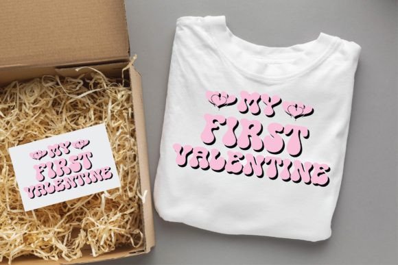 My First Valentine Valentine Groovy Svg