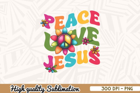 Peace Love Jesus Retro Sunflower and Crafts
