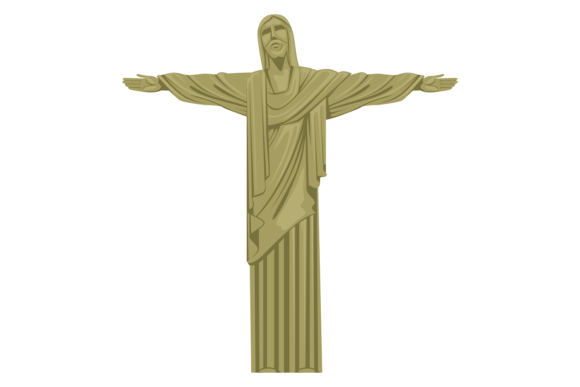 Statue of Jesus Christ. Famous Landmark Illustrations