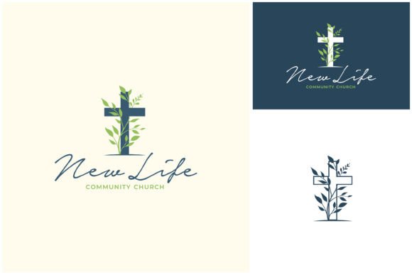 Vines Plant Christian Cross Church Logo Logos