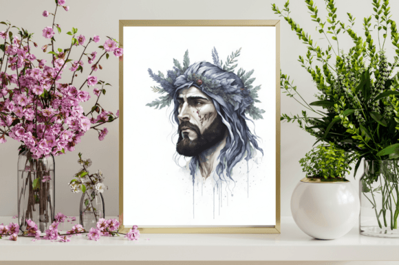 Watercolor Jesus Head Illustrations